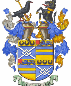 The Coats of Arms of the Gregory-Hood Family which is used as the logo for Stivichall Lodge.